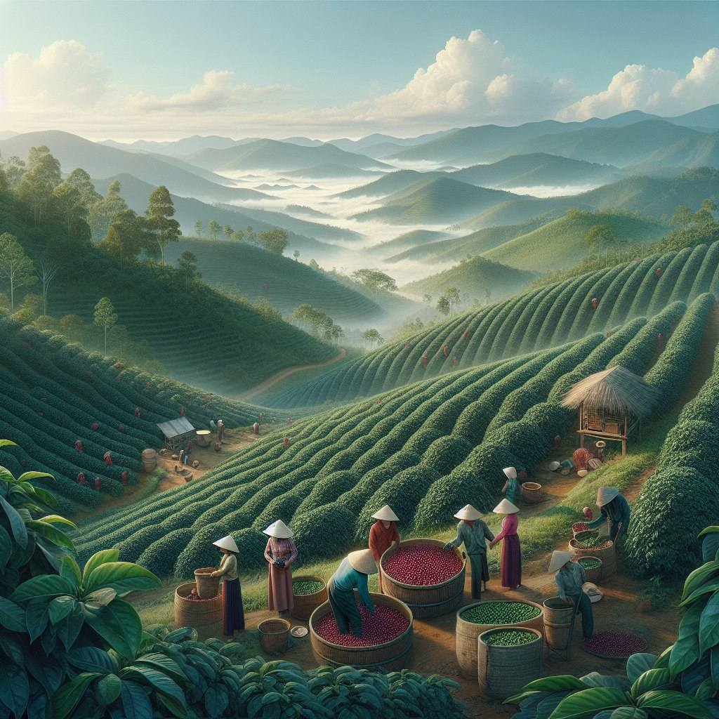 сбор кофе во Вьетнаме